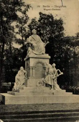 Ak Berlin Tiergarten, Wagner-Denkmal