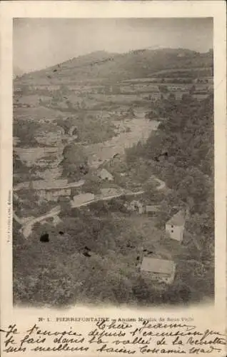 Ak Pierrefontaine Doubs, Ancien Moulin de Sous Velle, Panorama