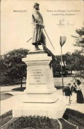 Ak Besançon Doubs, Statue de General Jeanningros