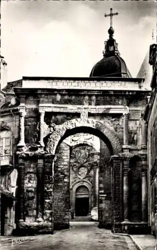 Ak Besançon les Bains Doubs, Porte Noire, Kirchturm