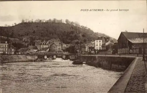 Ak Pont Audemer Eure, Grand Barrage