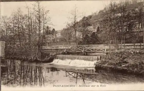 Ak Pont Audemer Eure, Deversoir sur la Risle