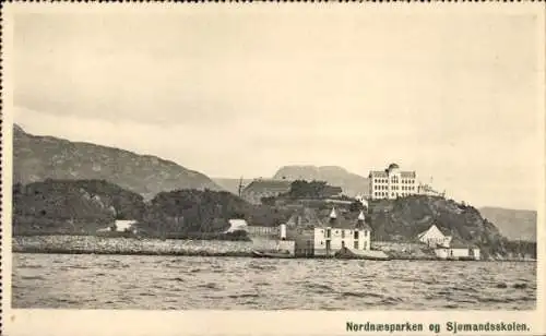 Ak Kristiania Christiania Oslo Norwegen, Nordnæsparken og Sjomandsskolen