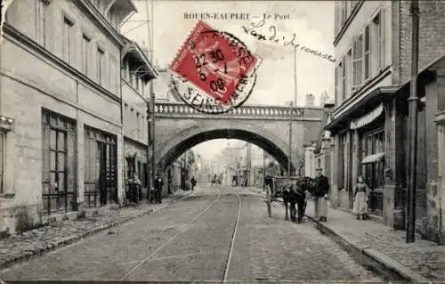 Ak Rouen-Eauplet Seine Maritime, Brücke