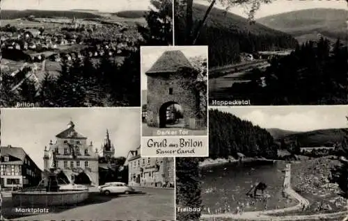 Ak Brilon im Sauerland, Derker Tor, Freibad, Marktplatz, Hoppecketal