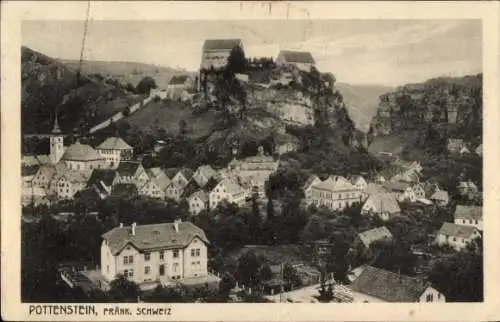 Ak Pottenstein in Oberfranken, Fränkische Schweiz, Teilansicht