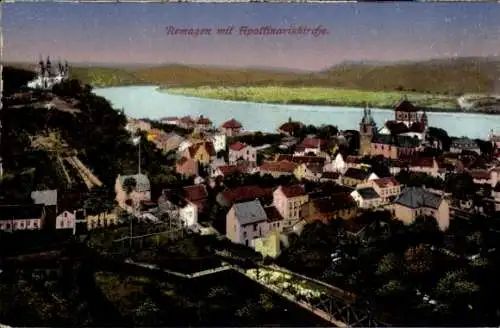 Ak Remagen am Rhein, Gesamtansicht, Apollinariskirche