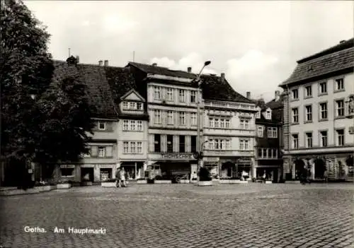 Ak Gotha in Thüringen, Am Hauptmarkt, Geschäft Thomschke, Lastwagen