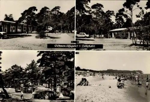 Ak Ostseebad Göhren auf Rügen, Kaufhalle, Gasthaus Zur Düne, Strand am Zeltplatz