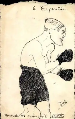 Künstler Ak Boxer G. Carpentier