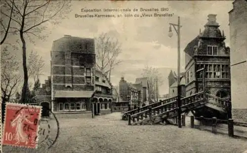 Ak Brüssel Brüssel, Ausstellung 1910, Messe, eine Ecke der Altstadt von Brüssel