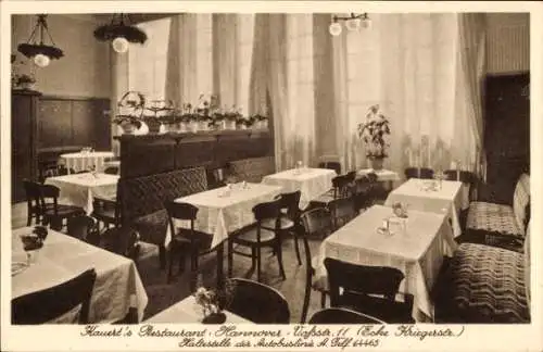 Ak Hannover in Niedersachsen, Kauert's Restaurant Voßstraße 11, Speisesaal