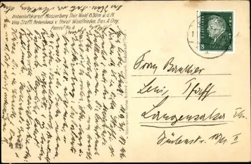 Ak Masserberg Thür. Wald, Villa Steffi, Nebenhaus v. Hotel Waldfrieden
