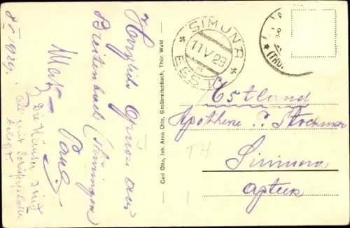 Ak Großbreitenbach in Thüringen, Ratskeller, Denkmal