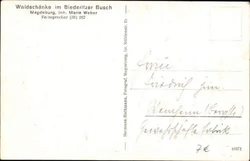 Ak Biederitz in Sachsen Anhalt, Waldschänke im Biederitzer Busch