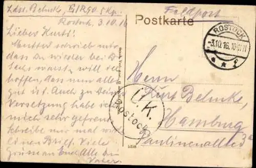 Ak Hansestadt Rostock, Hafen mit Fährdampfer