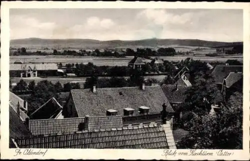 Ak Preußisch Oldendorf in Westfalen, Teilansicht, Blick vom Kirchturm Osttor