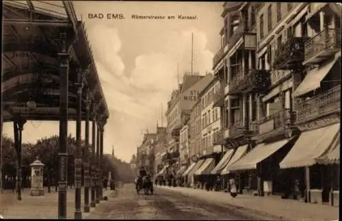 Ak Bad Ems, Römerstraße am Kursaal, Geschäfte