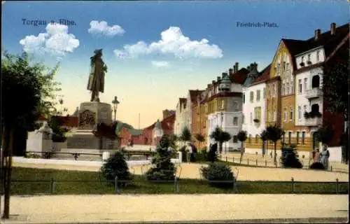 Ak Torgau an der Elbe, Friedrichplatz, Denkmal