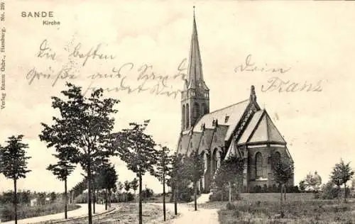 Ak Hamburg Bergedorf Lohbrügge Sande, Kirche