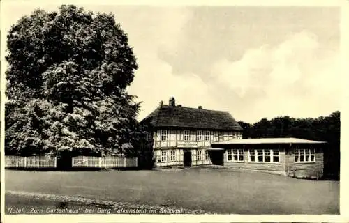 Ak Falkenstein im Harz, Selketal, Hotel Zum Gartenhaus