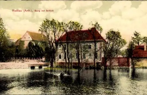 Ak Roßlau an der Elbe Anhalt, Burg mit Schloss