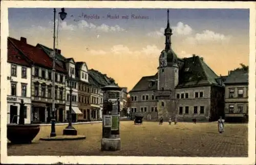 Ak Apolda in Thüringen, Markt, Rathaus, Litfaßsäule