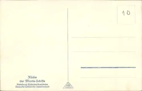 Ak Monte-Schiff der HSDG, Küche, Köche