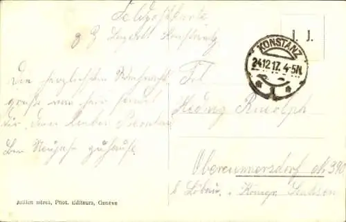 Ak Genève Genf Schweiz, Brücke, Mont Blanc