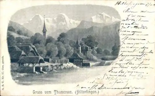 Ak Hilterfingen Thun Kanton Bern Schweiz, Thunersee