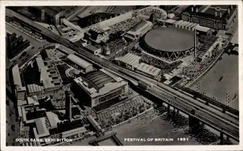 Ak South Bank London City, Panorama, Ausstellung 1951