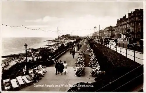 Ak Eastbourne East Sussex England, Central Parade, Wish Tower