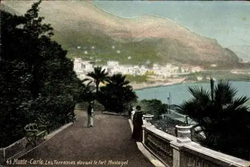 Ak Monte-Carlo Monaco, Casino-Terrassen vor Fort Montagel