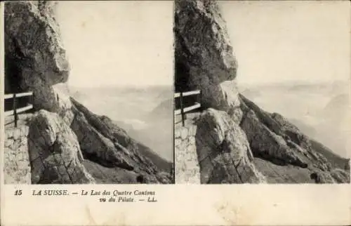 Stereo Ak Kanton Luzern Schweiz, Pilatus, Vierwaldstättersee