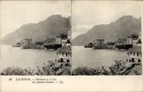 Stereo Ak Brunnen Kt Schwyz, Vierwaldstättersee