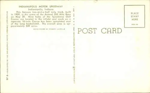 AK Indianapolis Indiana USA, Motor Speedway, Fliegeraufnahme