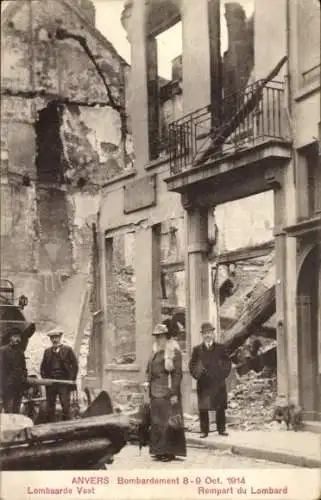 Ak Antwerpen Antwerpen Flandern, Bombardierung 1914, lombardischer Wall