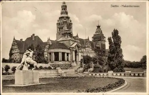 Ak Szczecin Stettin Pommern, Hakenterrasse