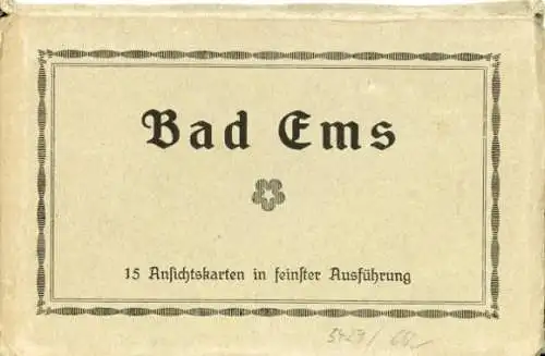 15 AK von Bad Ems im Umschlag 