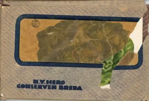 Set von 20 AK in einem beschädigten Umschlag, Reklame Essen Obst Gemüse hero conserven