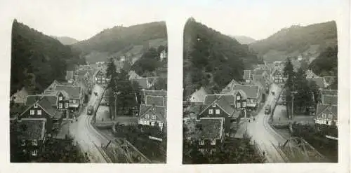 Stereo Foto Unterburg Burg an der Wupper Solingen, Ortsansicht