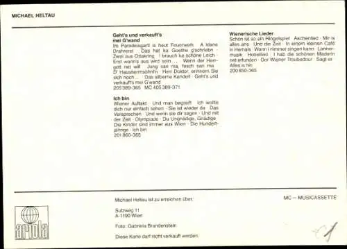 Ak Sänger Michael Heltau, Portrait, Autogramm