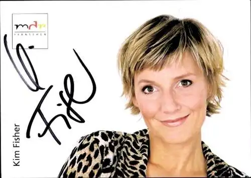 Ak Moderatorin Kim Fisher, Portrait, Autogramm