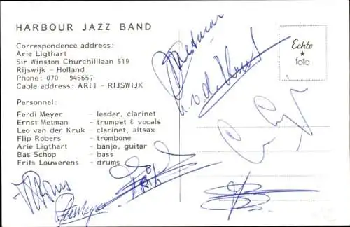 Ak Harbour Jazz Band, Ferdi Meyer, Ernst Metman, Leo van der Kruk, Flip Robers