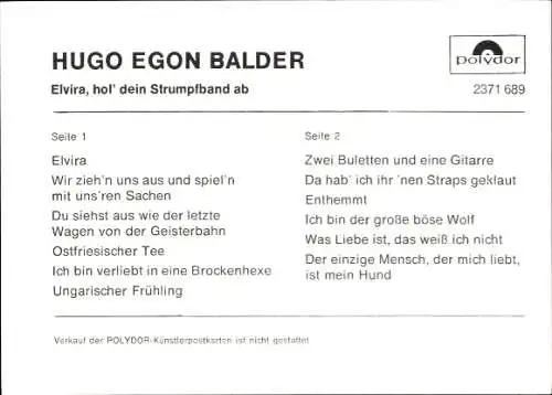 Ak Sänger Hugo Egon Balder, Portrait, Autogramm