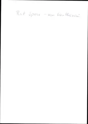 Ak Moderatorin Rut Speer-von Wuthenau, Portrait, Autogramm