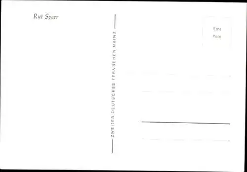 Ak Moderatorin Rut Speer-von Wuthenau, Portrait, Autogramm