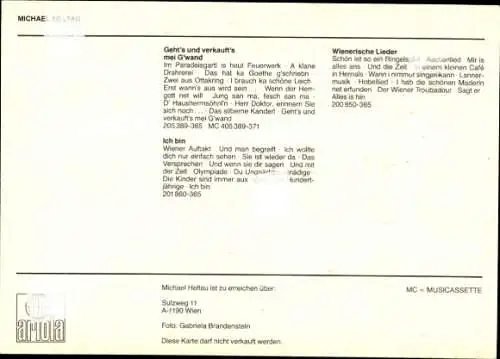 Ak Schauspieler und Sänger Michael Heltau, Autogramm