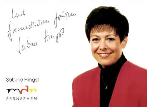 Ak Moderatorin Sabine Hingst, Portrait, Autogramm