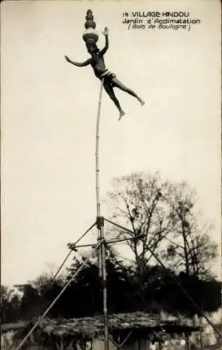 Ak Paris XVI., Village Hindou, Jardin d'Acclimatation, Bois de Boulogne